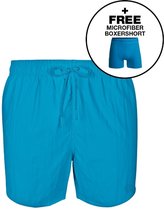 Muchachomalo Zwembroek Heren - 1 Pack + Boxershort - Maat L - Blauw - Mannen Zwemshort