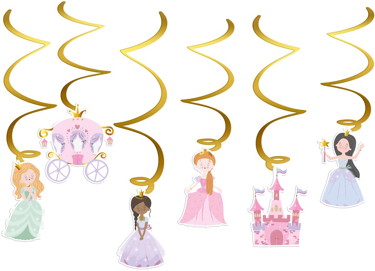 Hangdecoratie - Pretty Princess - 6 stuks