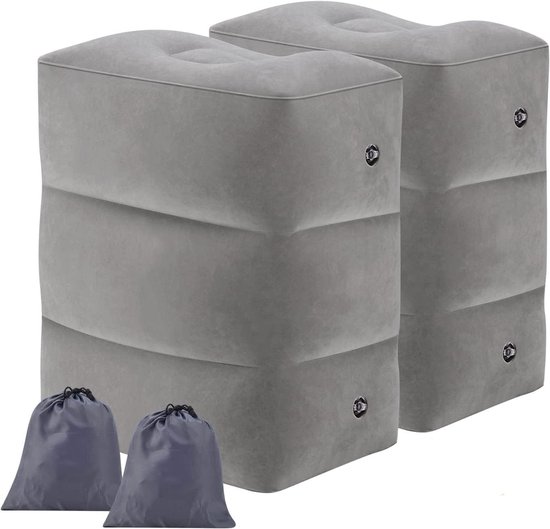 Mainiusi 2 stuks opblaasbare voetensteun, vliegtuig voor kinderen, reisvoetsteunkussen voor kinderen om te slapen op reis, geschikt voor kantoor, thuis en treinvliegtuig (blauw, 2 stuks