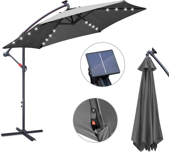 Luxe Parasol Met Solar LED Verlichting Aanbieding ⏰ | Voorde Luxe Parasol Met Solar LED Verlichting Aanbieding ⏰ | Voorde