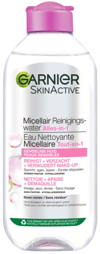 Garnier SkinActive Micellair Reinigingswater voor de Gevoelige Huid – Milde Gezichtsreiniging – Zachte Make-Up Remover - 6 x 400ml