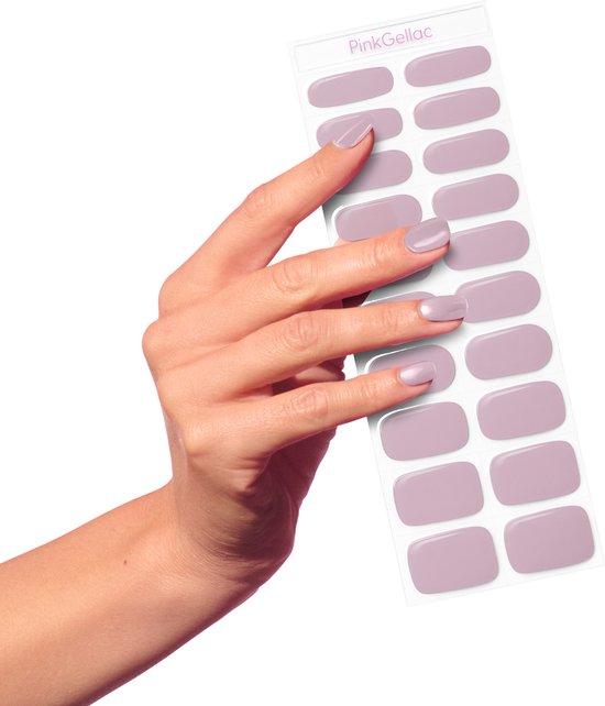 Pink Gellac UV Nagelstickers - Gellak Stickers 0040 Soft Mauve - Nail Art Gel Stickers voor Nagels - 20 stuks in 10 maten