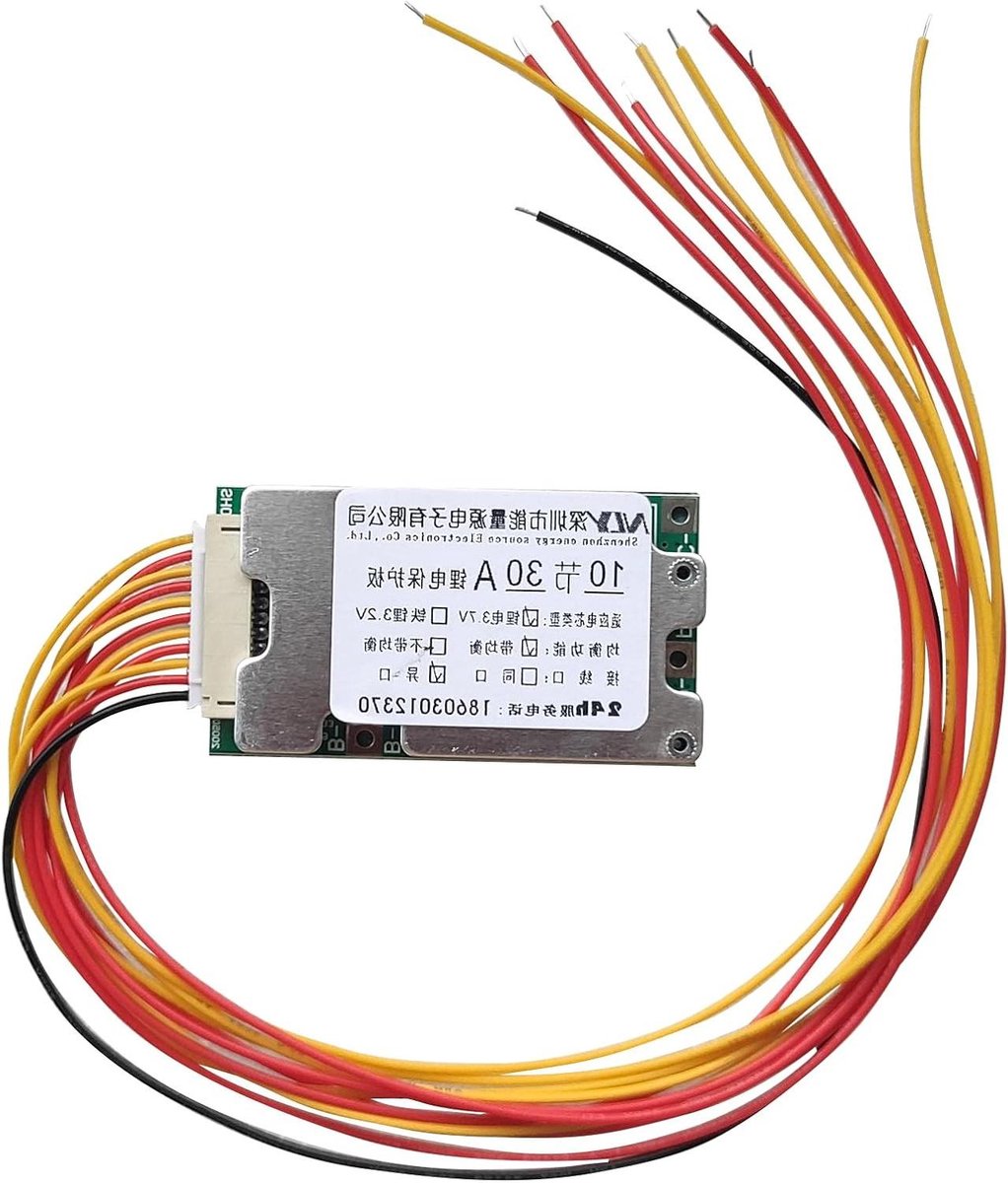 Lithiumbatterij-beschermplaat 36 V 30 A 18650 Li-ion-cel batterijbescherming BMS-printplaat met balansfunctie