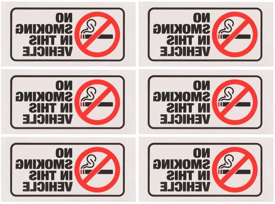 - Set van 6 niet-rokers-stickers voor voertuigen - waterdichte ...
