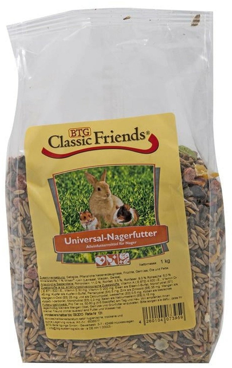 Classic Friends Universeel Knaagdiervoer – 5 x 1kg