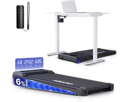 Loopband Inklapbaar en Electrisch - Opvouwbare Loopband met 6% Hellingfunctie - Walkingpad voor Fitness of tijdens Thuis Werk