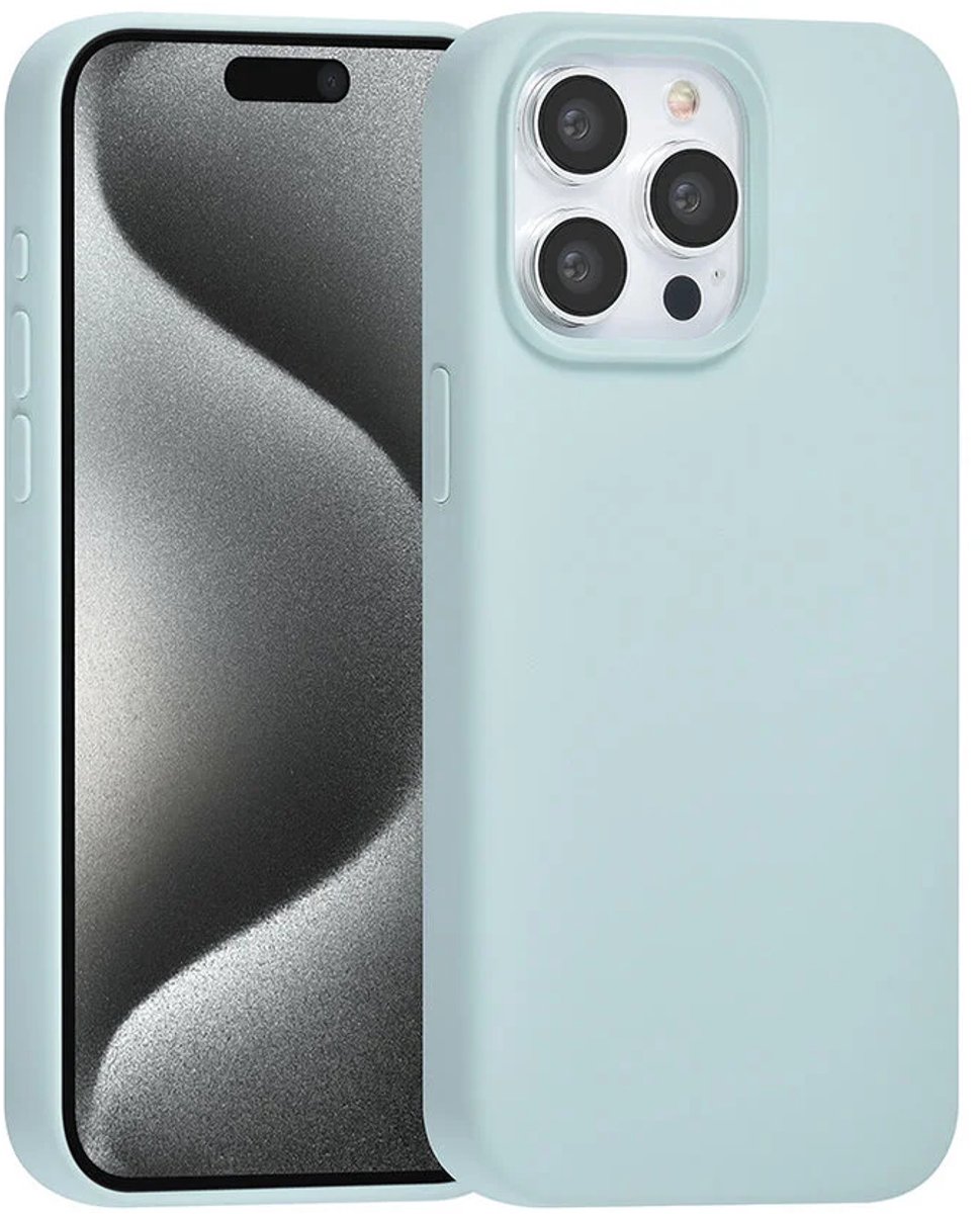 TUNIQ telefoonhoesje voor Apple iPhone 15 Pro Max - Siliconen backcover - Lichtblauw