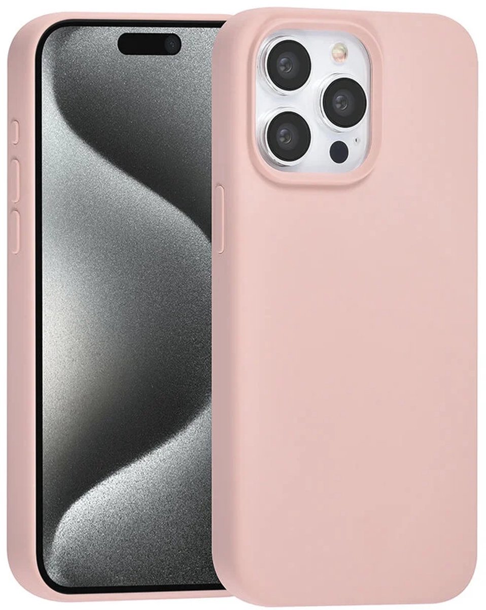 TUNIQ telefoonhoesje voor Apple iPhone 15 Pro Max - Siliconen backcover - Roze