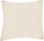 Kussenhoes Kian - Gebreid - 50x50 cm - Crèmewit - 100% Katoen