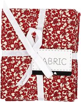 Creativ Company Patchwork Stof, 45x55 cm, 100 gr, Rood, 4 Stuk, 1 Bol