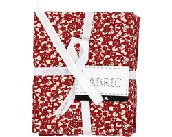 Creativ Company Patchwork Stof, 45x55 cm, 100 gr, Rood, 4 Stuk, 1 Bol
