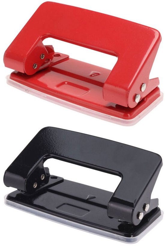 Perforator Klein 2-gaats — Rood, compact bureauperforator