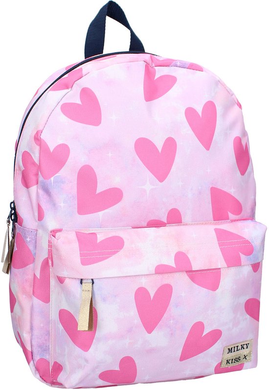 Milky Kiss Bold Style Rugzak - Roze - Rugtas Kind - Hartjes