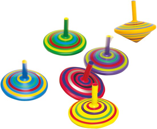 Small Foot - Houten Tol met Strepen, 6st.