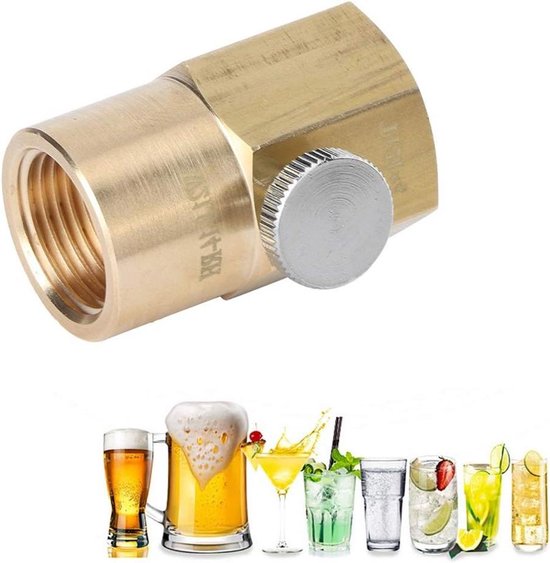 Adaptateur T21-4 Vers W21.8-14 Pour Bouteille CO2 SodaStream - En Aluminium Argenté - Compatible Modèles Standard
