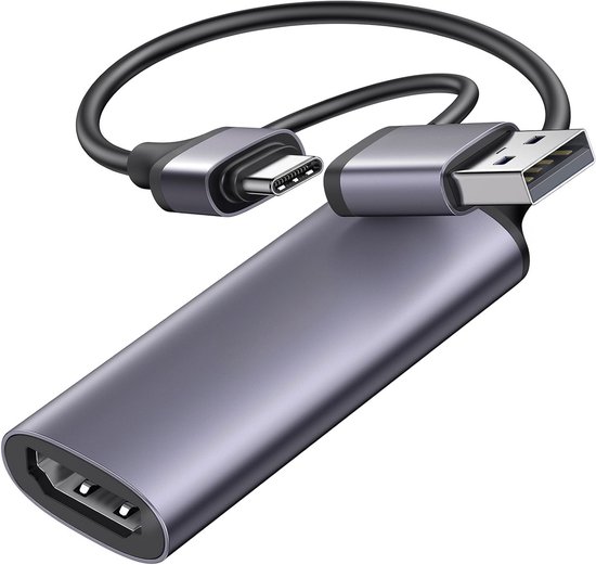 Qost - Carte de Capture HD - Capture vidéo/jeu - HD 1080p - HDMI vers USB-A/USB-C - Cam Link - Grabber vidéo - Streaming