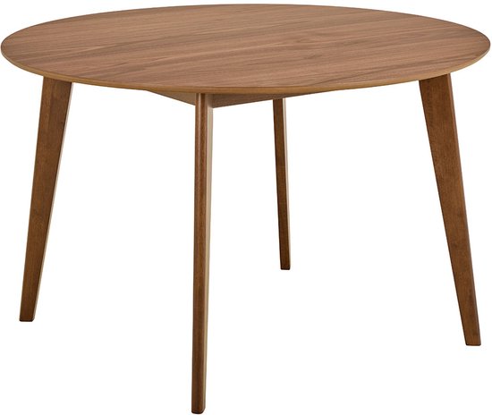 Table de salle à manger ronde Rover - Ø120x76 cm - placage de noyer - Actona - Tables à manger rondes 120cm - Brun - Placage|MDF - Tables à manger rondes 120cm