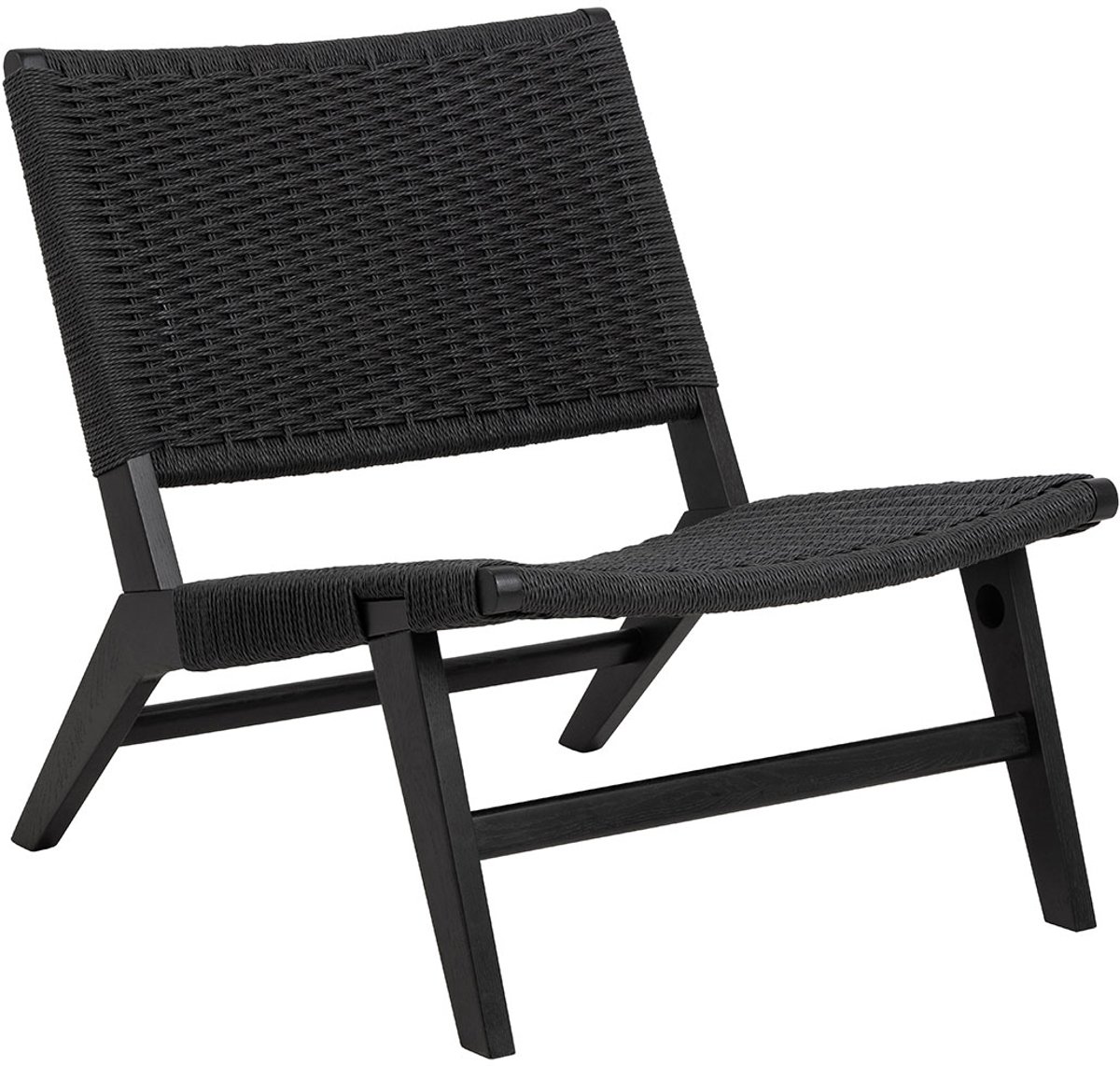 Giga Living Fauteuil Carter - Eikenhout - 64x79x72cm - Zwart