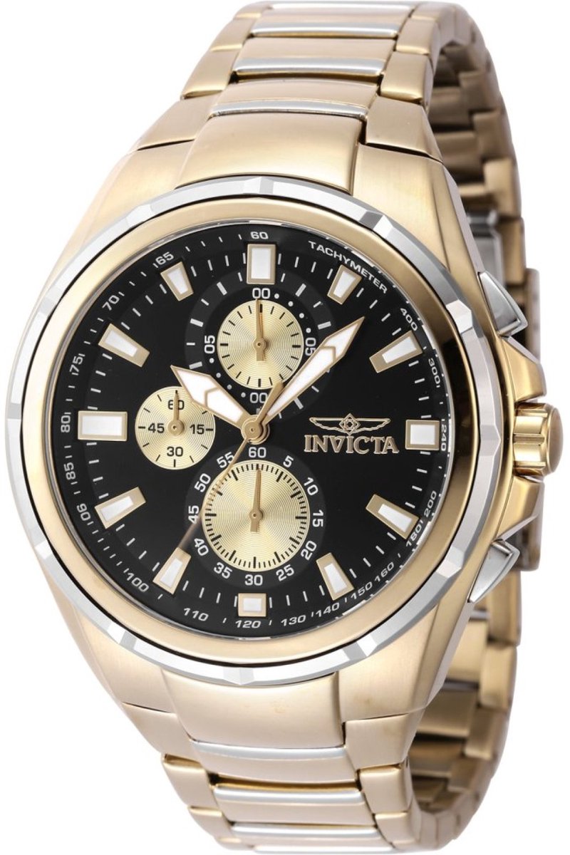 Invicta Sea Vulture 47822 Heren Horloge - Waterdicht - Analoog - Quartz Uurwerk - Roestvrij Staal met zwarte Wijzerplaat - 46mm