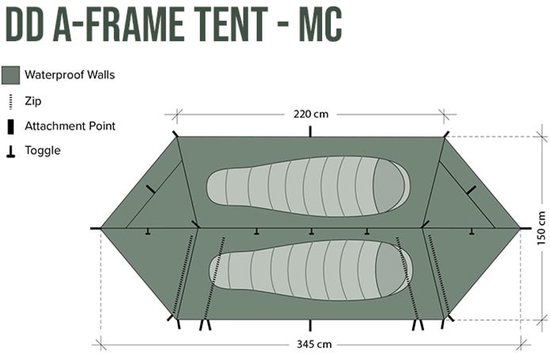 Tente DD Hammocks A-Frame - Multicam - Camouflage - 1 à 2 personnes