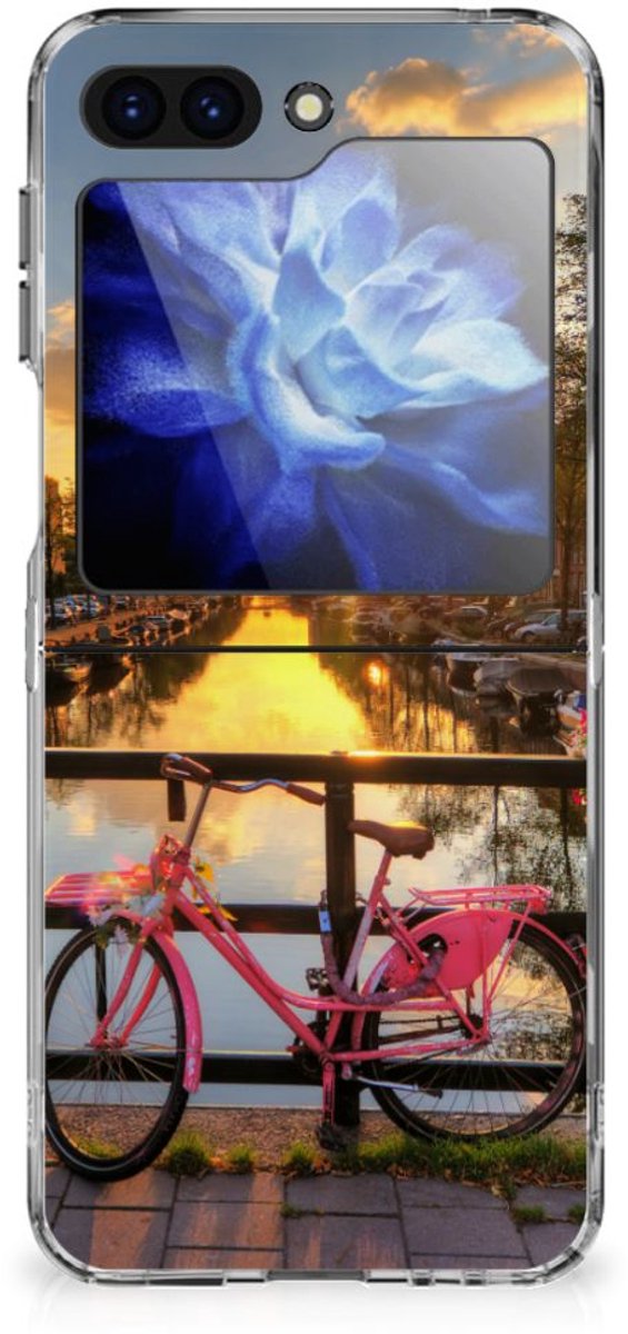 Back Cover voor Samsung Galaxy Z Flip 6 Siliconen Back Cover Amsterdamse Grachten