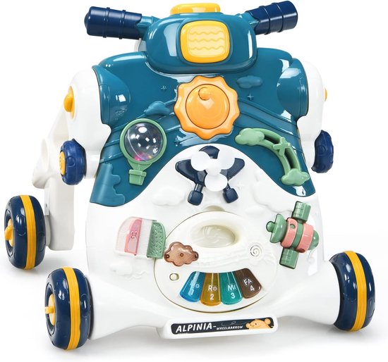 OHMG 3-in-1 Baby Loopwagen - Loopfiets, Duwkar En Activiteitencentrum Met Muziek