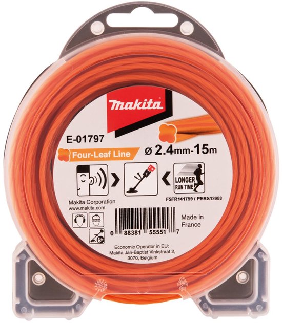 Makita E-01797 Klaverbladvormig maaidraad 2,4x15 meter oranje van Makita — afbeelding 5
