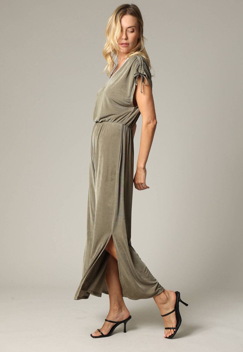 DEELUXE Lange fantasiegebreide jurk met leuke details M