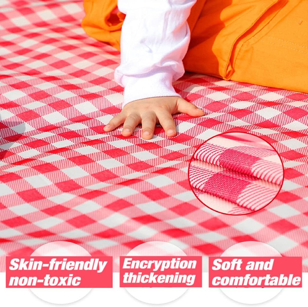 Stranddeken - Picknickdeken voor buiten - Vochtbestendige picknickmat van Oxford-stof - Opvouwbaar en lichtgewicht - Draagbare waterdichte tentmat - 150*100 cm - Bruin — cadeau in Sport & Outdoor - foto 7