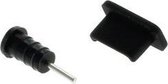 OTB Afsluit cover / Poortbeschermer voor USB-C en 3,5mm Jack poort / zwart