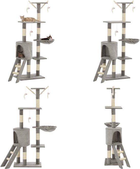 YITAHOME Kerst-kattenhuis met 2 etages voor huiskatten, bed, overdekte YITAHOME Kerst-kattenhuis met 2 etages voor huiskatten, bed, overdekte