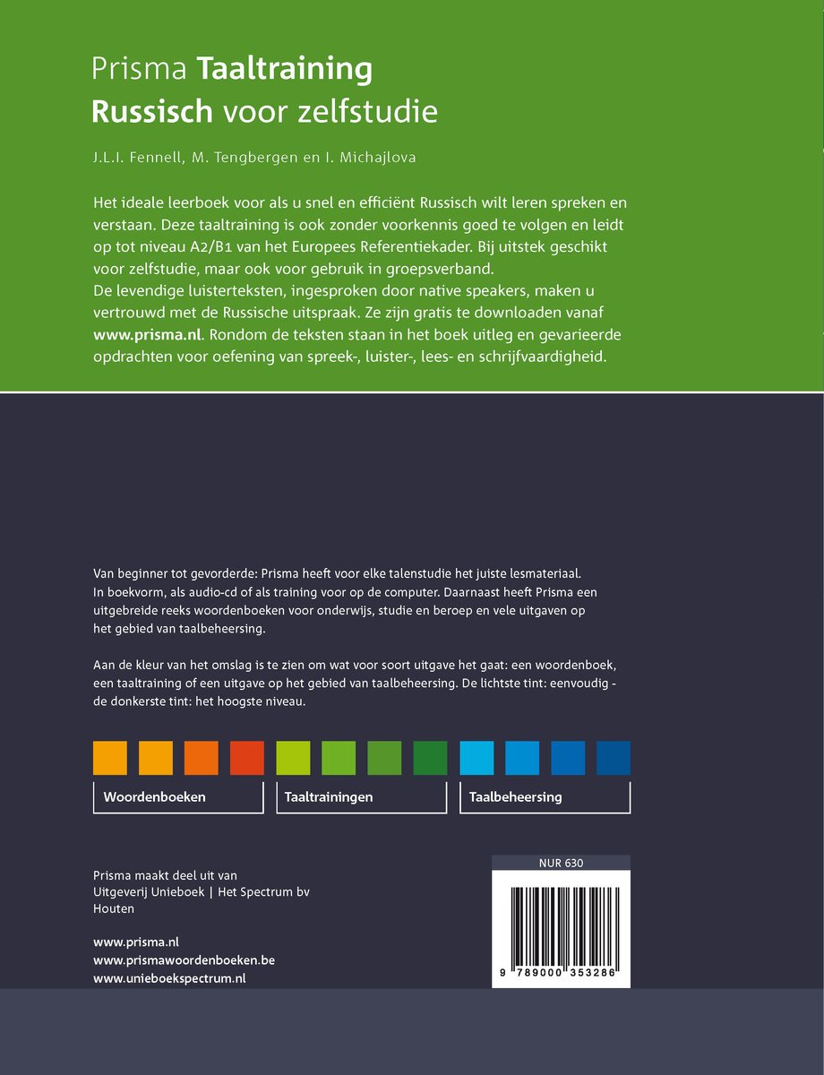 Prisma Taaltraining - Russisch voor zelfstudie - back cover