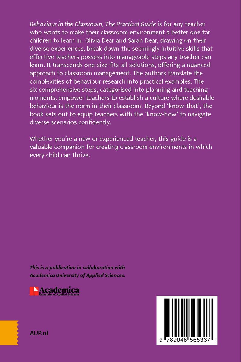Academica University of Applied Sciences - Behaviour in the Classroom - back cover