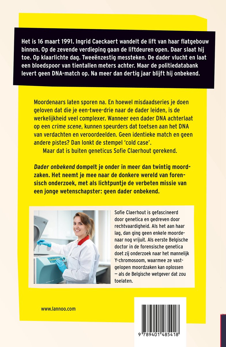 Dader onbekend - back cover