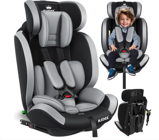 KIDIZ® Premium Kinderautostoel Groep 1+2+3, 9-36 kg, 5-punts veiligheidsgordel, auto