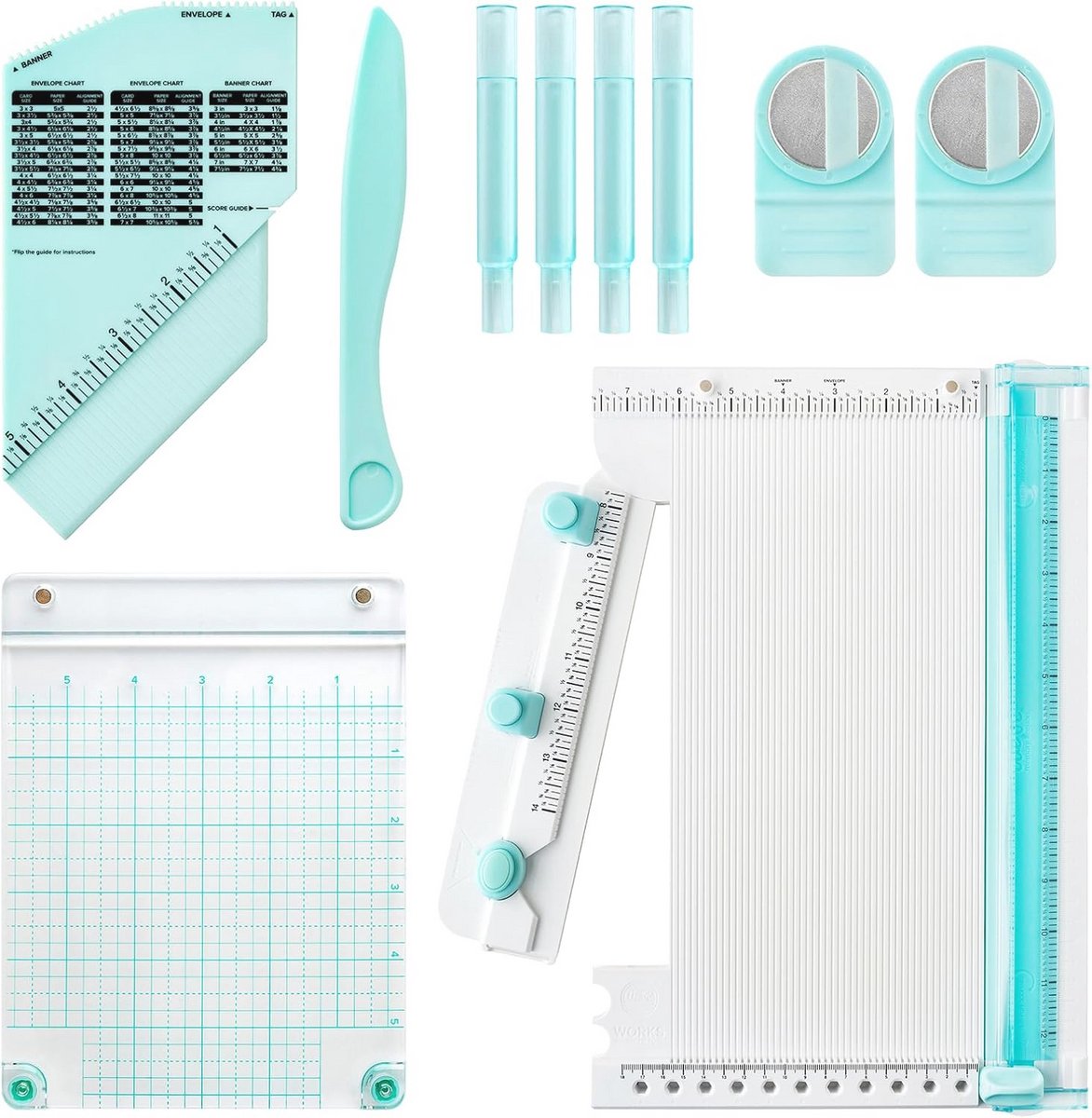 Alles-in-één gereedschap voor knutselen met papier - 12-delig set voor scrapbooking, kaarten maken en stempelen