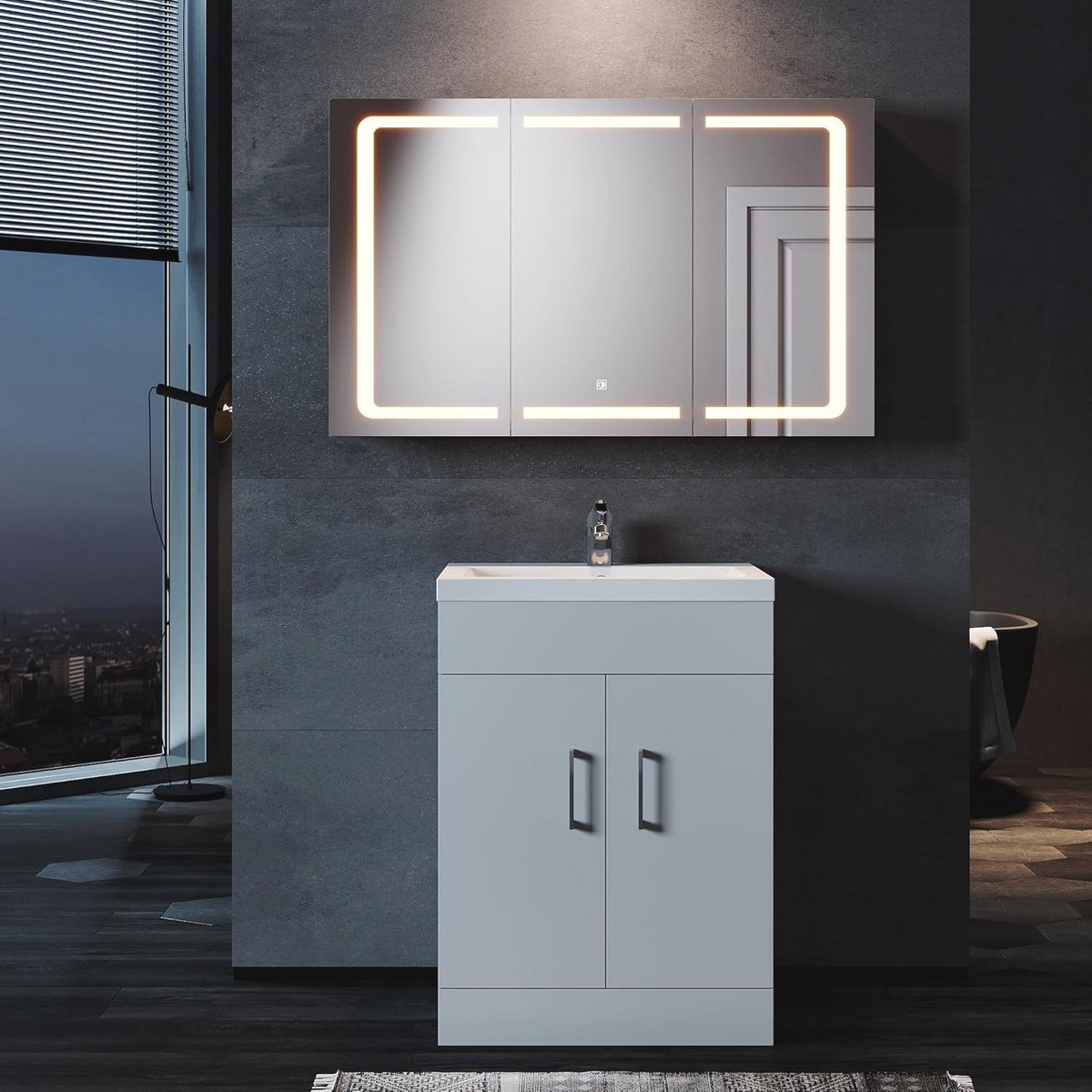 Lampe de chevet murale LED avec interrupteur tactile dimmable et port