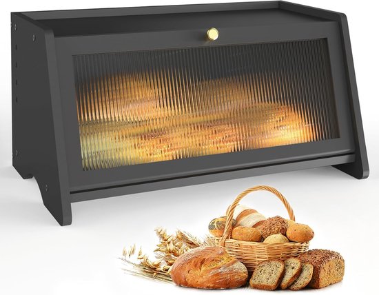 Stijlvolle Bamboe Broodtrommel met Antislip Voet - 40 x 25 x 20 cm
