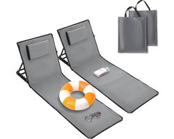 Inklapbare Strandstoel en Strandmat - Lichtgewicht en Verstelbaar for Outdoor Activiteiten