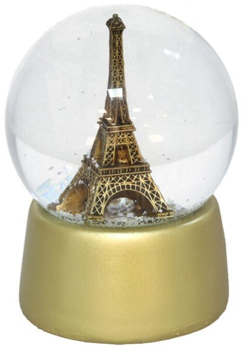 Eiffeltoren waterbal beeldje - uit Parijs - 10 x 13 cm - Frankrijk thema - decoratie - sneeuw globe