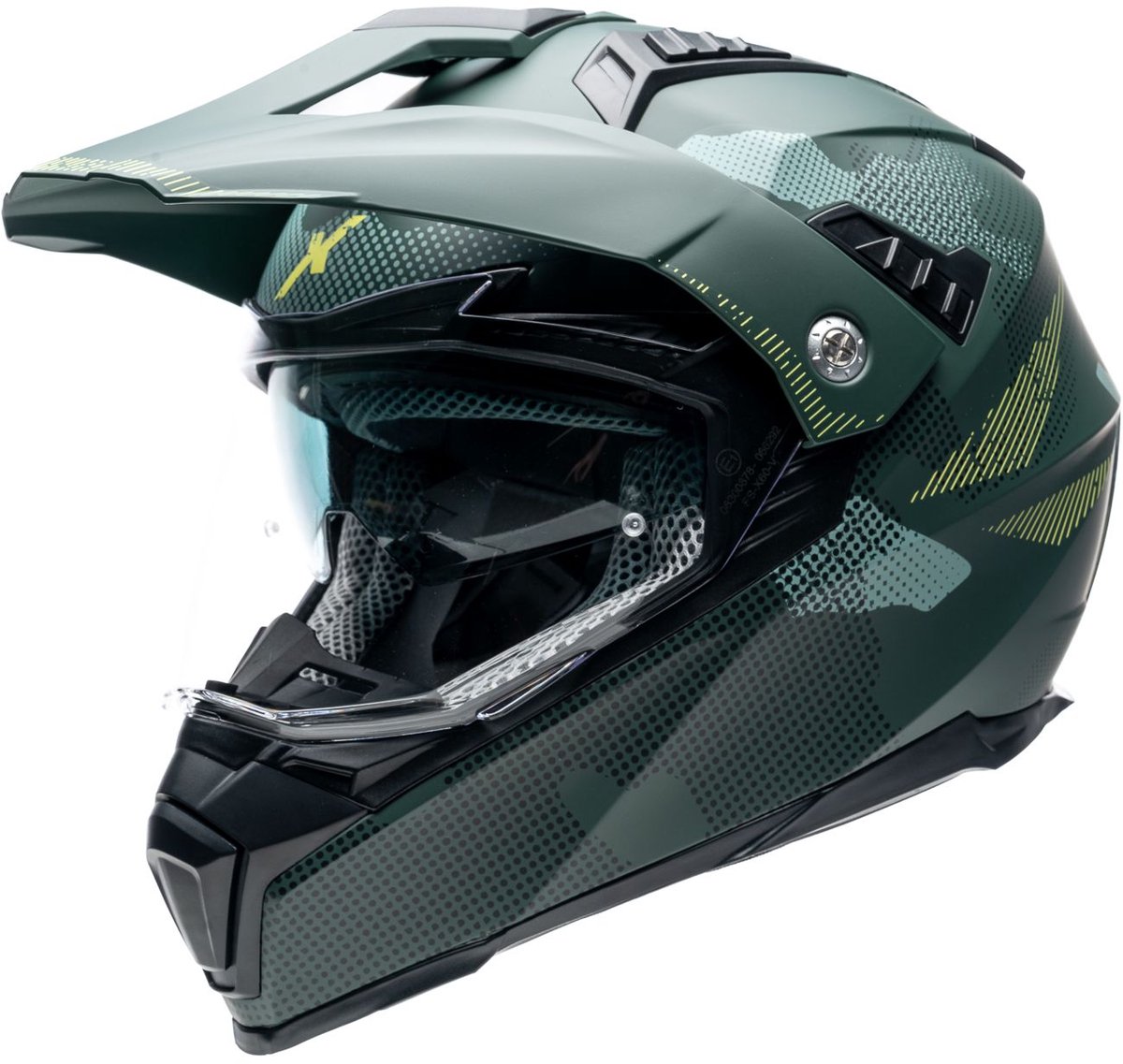 Motor Cross Helm ELEKTRON 3 ARCANE Kaki Geel S van MOTOBLOUZ