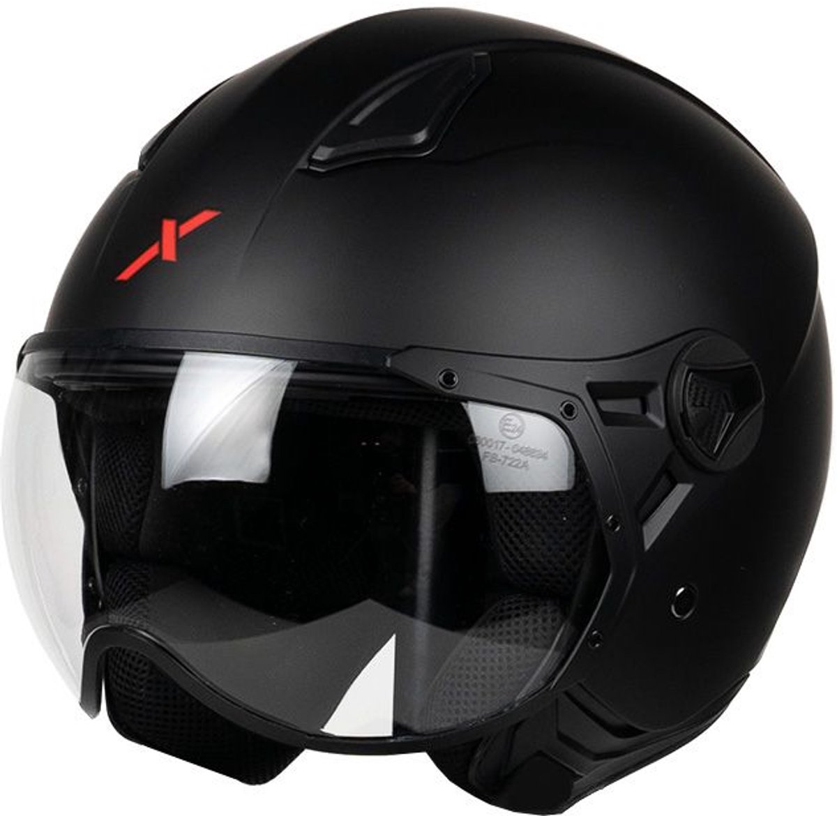 MOTOBLOUZ HELIOS Scooterhelm - Motorhelm - Jet Helm voor Vespa, Scooter, Motor Brommer & Snorfiets - Zwarte mat - S