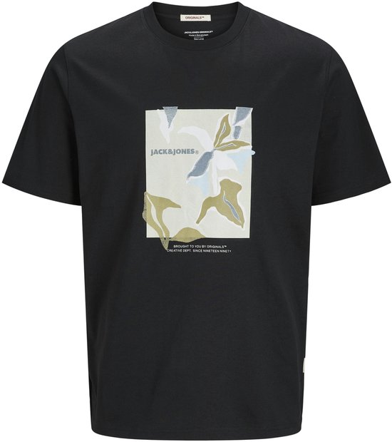 Jack & Jones T-shirt Joralmeria Front Tee Ss Crew Neck 12276904 Black Mannen Maat - XL