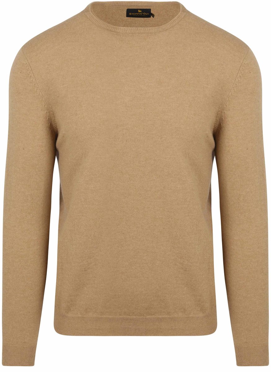 Steppin' Out Trui Merinowol Beige - Maat S - Heren - Pullovers