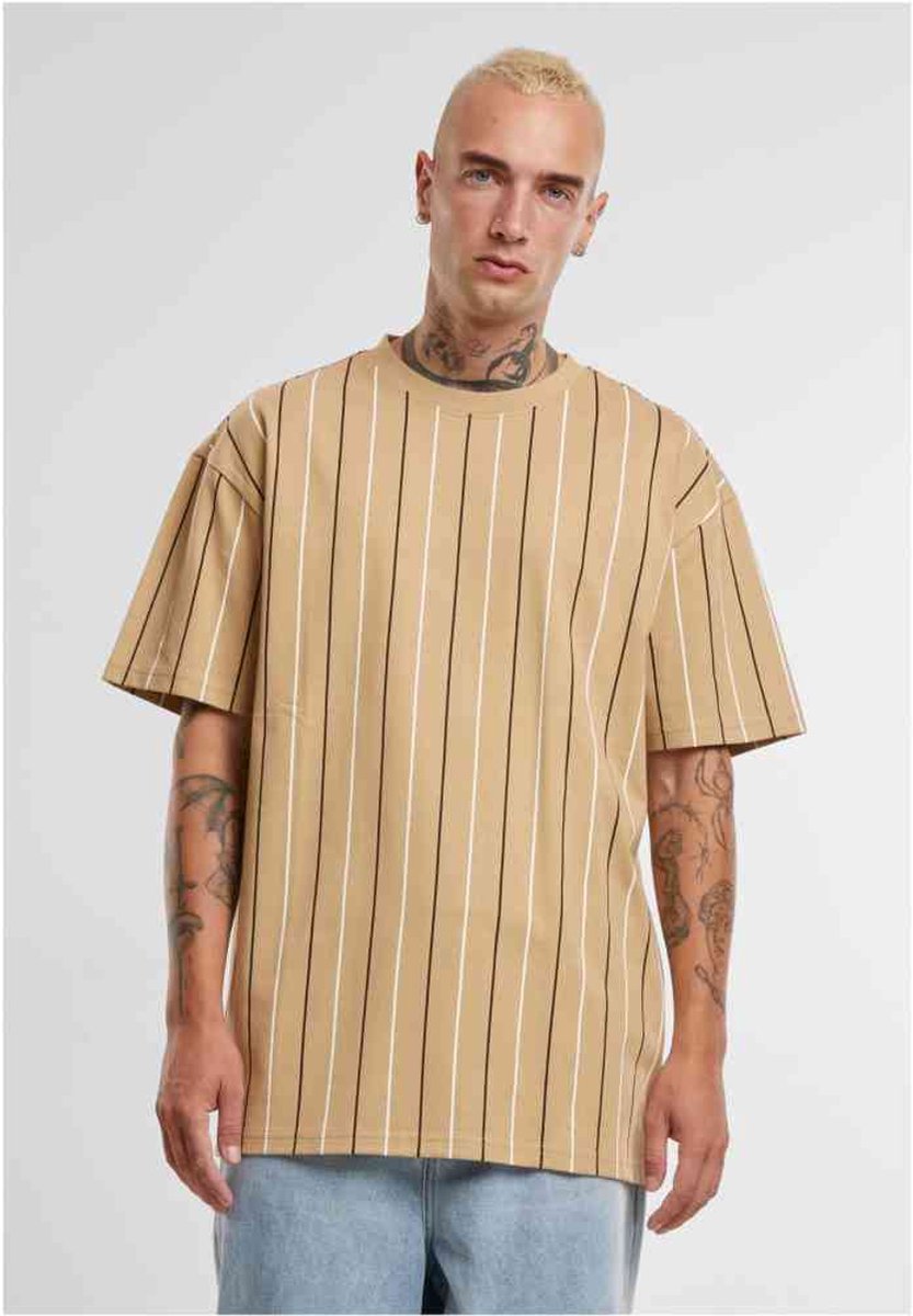 Urban Classics Printed Pinstripe Heren Tshirt S Multicolours Multicolor