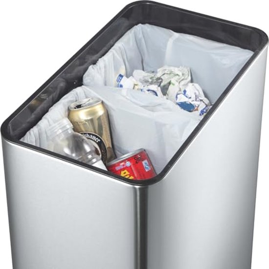 Poubelle à capteur EKO Phantom - 20 + 20 l - Inox mat - pour le tri des déchets