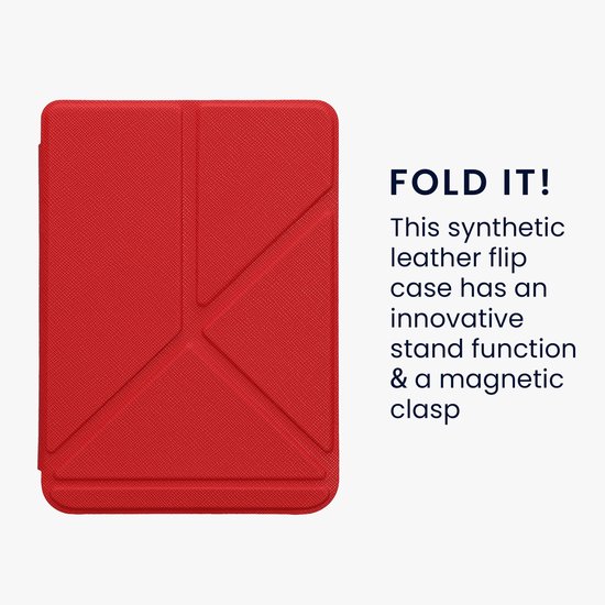 kwmobile e-reader hoesje geschikt voor Kobo Clara BW / Colour hoes - Ereader flip case met standaard - E reader cover van kunstleer - In donkerrood van Merkloos — afbeelding 5