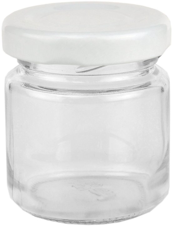 Set de 100 pots 53 ml To 43 couvercle blanc incl. Livret de recettes Diamant Gelierzauber