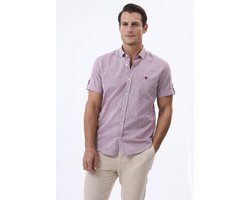 Felix Hardy Linnen Katoen Blend Shirt - Overhemd Heren Bordeaux - Xl