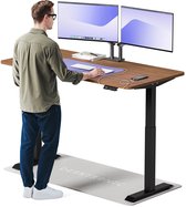 Desktronic HomeOne Zit-sta Bureau Elektrisch In Hoogte Verstelbaar, 160x80cm, Zwart/Notenhout, Stille Dubbele Motor, Hoogte 72-119cm